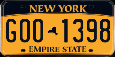 NY license plate GOO1398