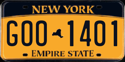 NY license plate GOO1401