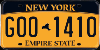 NY license plate GOO1410