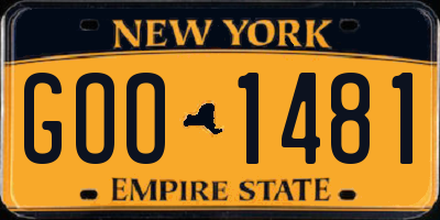 NY license plate GOO1481