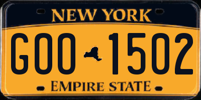 NY license plate GOO1502