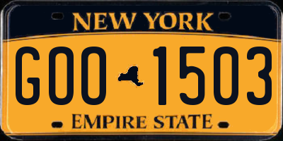 NY license plate GOO1503