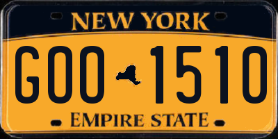 NY license plate GOO1510