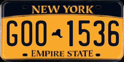 NY license plate GOO1536