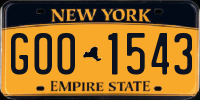 NY license plate GOO1543