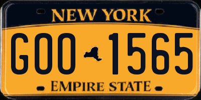 NY license plate GOO1565