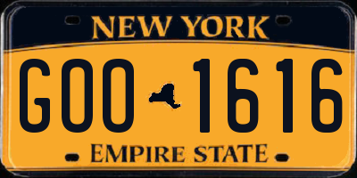 NY license plate GOO1616