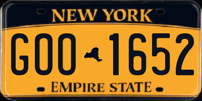 NY license plate GOO1652