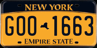 NY license plate GOO1663