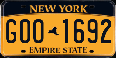 NY license plate GOO1692