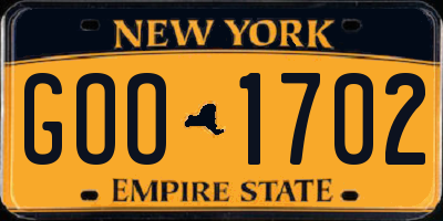 NY license plate GOO1702