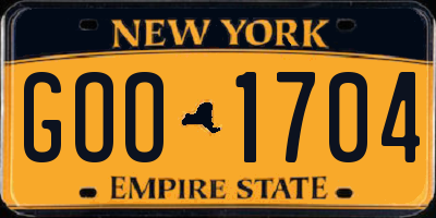NY license plate GOO1704