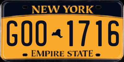 NY license plate GOO1716