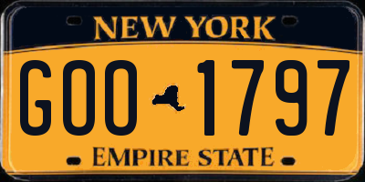 NY license plate GOO1797