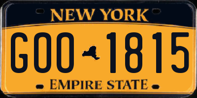 NY license plate GOO1815