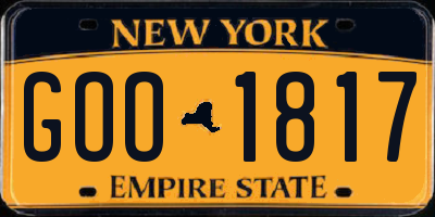 NY license plate GOO1817