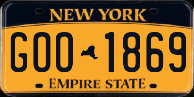 NY license plate GOO1869