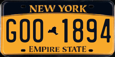NY license plate GOO1894
