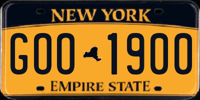 NY license plate GOO1900