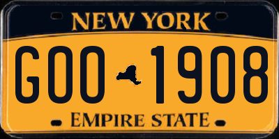 NY license plate GOO1908