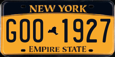 NY license plate GOO1927