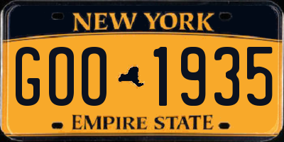 NY license plate GOO1935