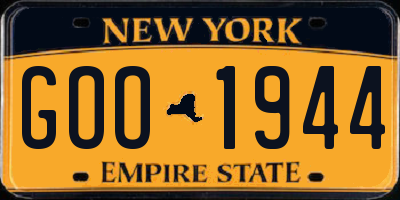 NY license plate GOO1944