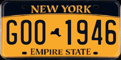 NY license plate GOO1946
