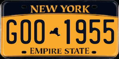 NY license plate GOO1955