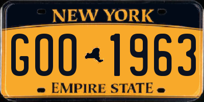 NY license plate GOO1963