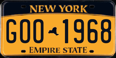 NY license plate GOO1968
