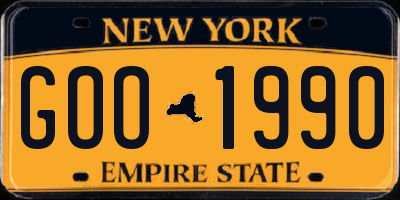 NY license plate GOO1990