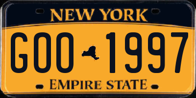NY license plate GOO1997