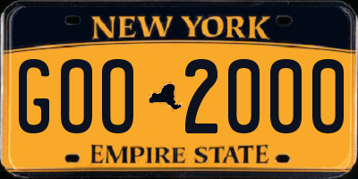 NY license plate GOO2000