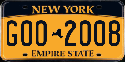 NY license plate GOO2008