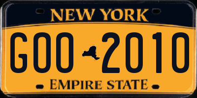 NY license plate GOO2010