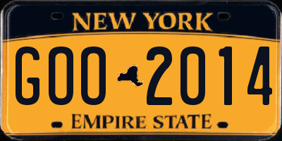 NY license plate GOO2014
