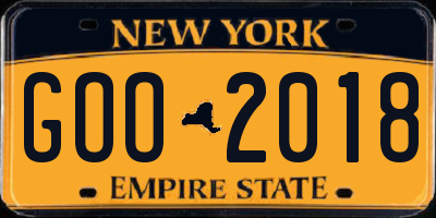 NY license plate GOO2018
