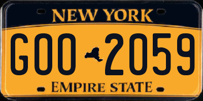 NY license plate GOO2059