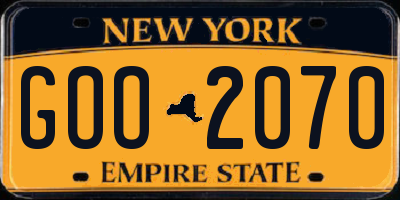 NY license plate GOO2070