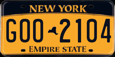 NY license plate GOO2104