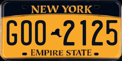 NY license plate GOO2125