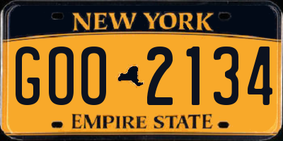 NY license plate GOO2134