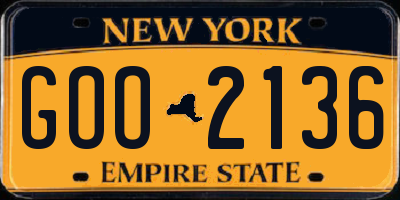 NY license plate GOO2136