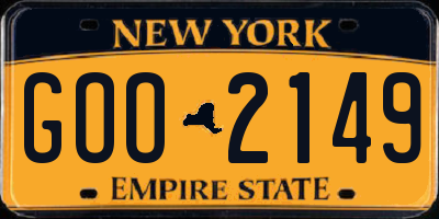 NY license plate GOO2149