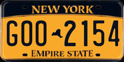 NY license plate GOO2154