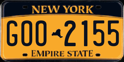 NY license plate GOO2155