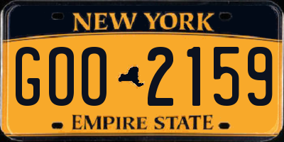 NY license plate GOO2159