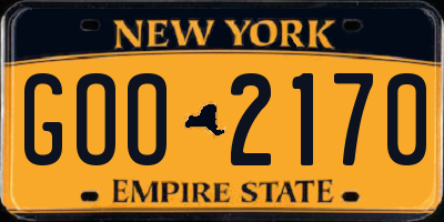 NY license plate GOO2170