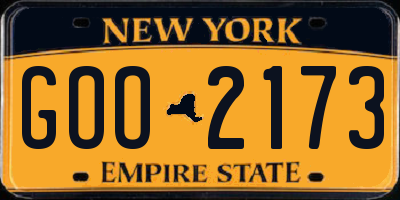 NY license plate GOO2173